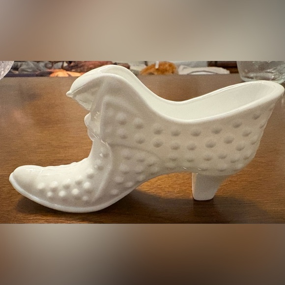 Fenton Other - Vintage Fenton Hobnail Milk Glass Shoe